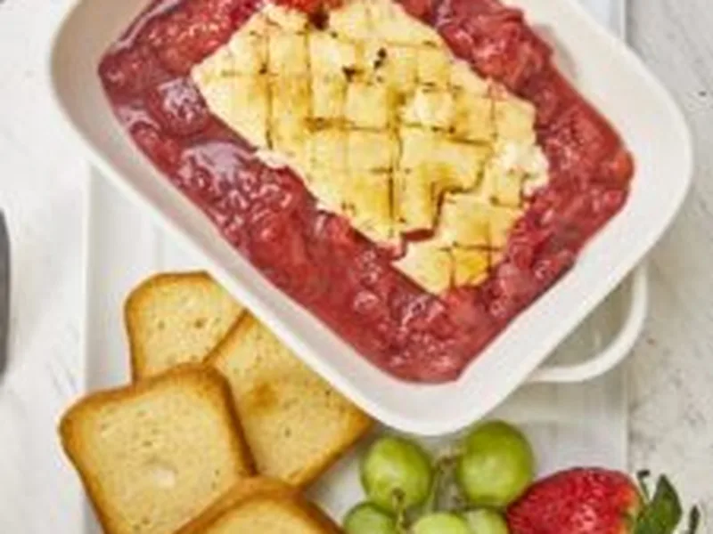 Smoked Cream Cheese with Strawberry Compote