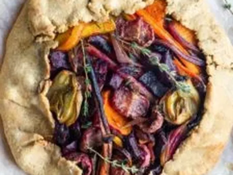 Roasted Winter Vegetable Galette with Whole Wheat Crust