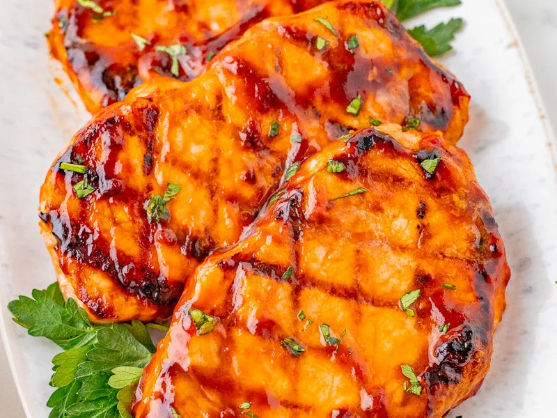 Grilled Honey Garlic Pork Chops with Sweet Soy Marinade