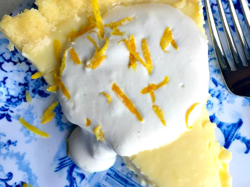Sour Cream Lemon Pie with Easy Oil Crust