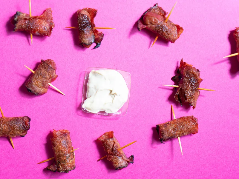 Pastrami-Wrapped Cocktail Franks with Sweet Paprika Rub