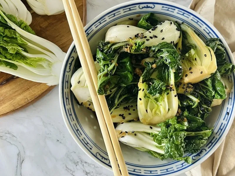 Quick Sesame Bok Choy Stir-Fry with Garlic
