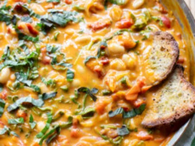 Creamy Tomato White Bean Stew with Sun-Dried Tomatoes