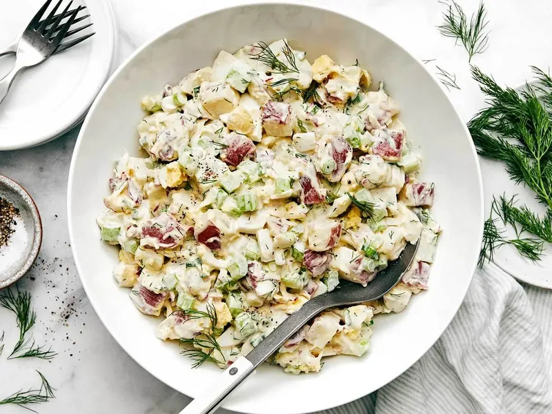 Classic Creamy Potato Salad with Fresh Dill and Radish