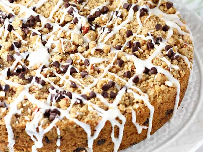 Chocolate Chip Zucchini Crumb Cake with Pineapple