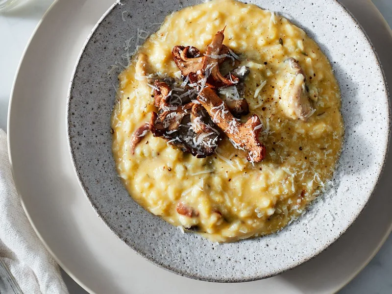 Creamy Butternut Squash Risotto with Caramelized Wild Mushrooms