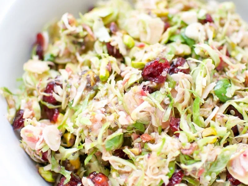 Brussels Sprouts Salad with Cranberry Orange Vinaigrette