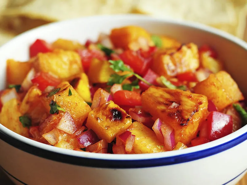 Grilled Fruit Salsa with Tequila and Smoked Paprika