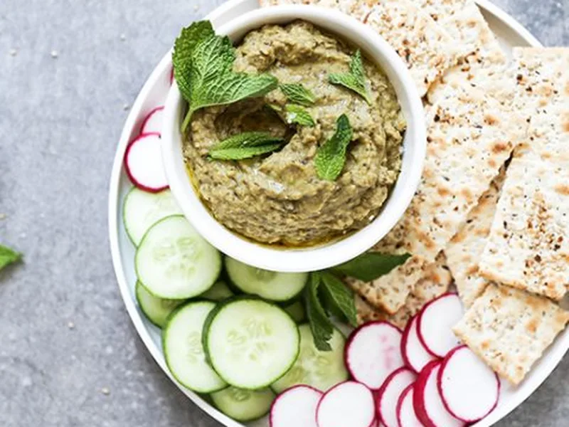 Roasted Eggplant Yogurt Dip with Turmeric