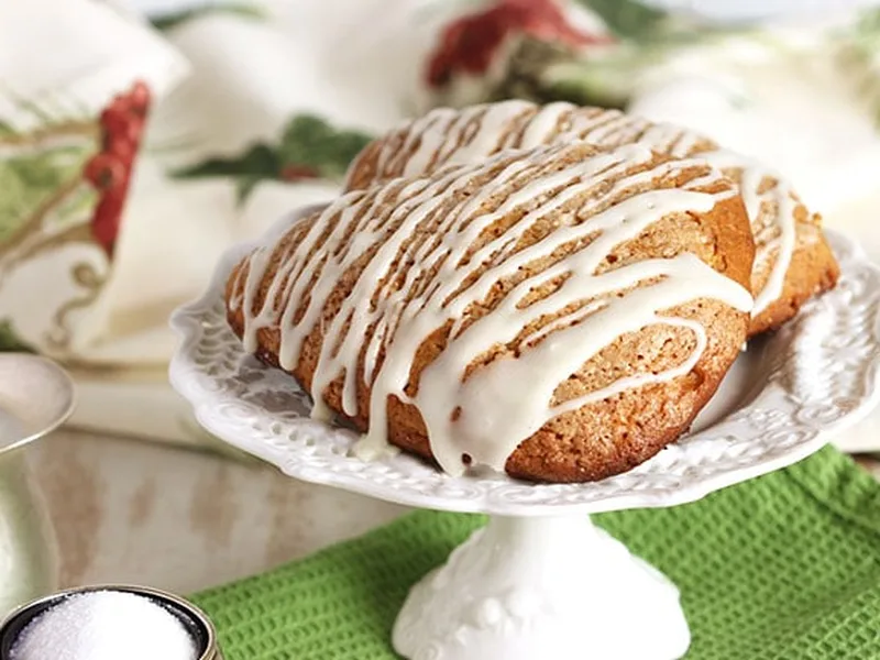 Gingerbread Scones with Eggnog Glaze - Holiday Spiced Treats