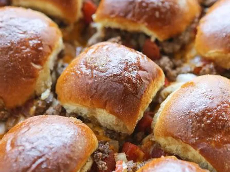 Baked Cheesy Beef Sandwiches with Worcestershire Butter