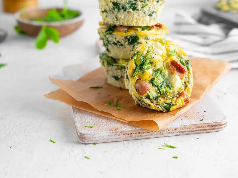 Mediterranean Egg Muffins with Feta and Spinach