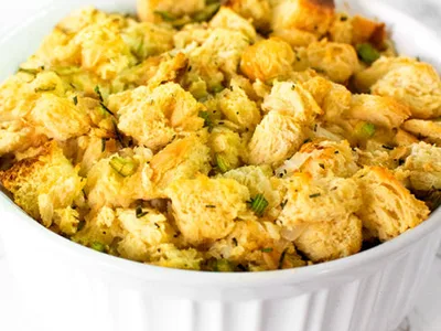 Egg-Free Herb Bread Stuffing with Fresh Sage