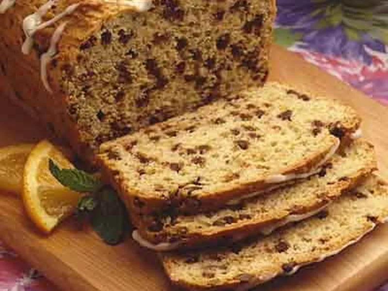 Chocolate Pistachio Orange Loaf with Citrus Glaze