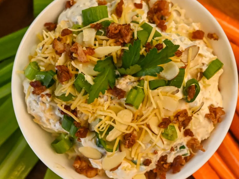 Keto Millionaire Dip with Bacon and Almonds