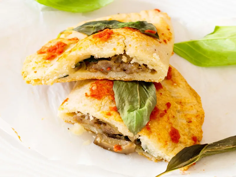 Gluten-Free Paleo Sausage and Onion Calzone