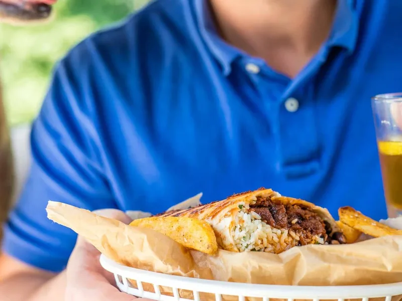 Grilled BBQ Pulled Beef Brisket Burritos with Cilantro Lime Rice