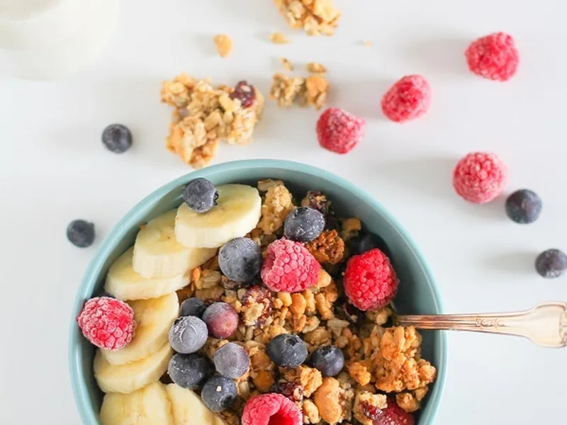 Coconut Walnut Sunflower Seed Granola with Maple Syrup