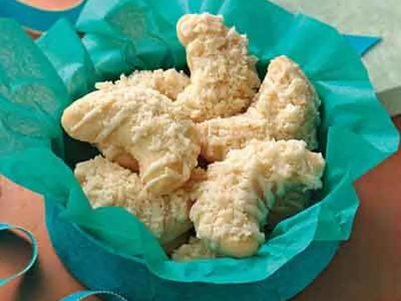 Browned Butter Macadamia Crescents with Ginger Glaze