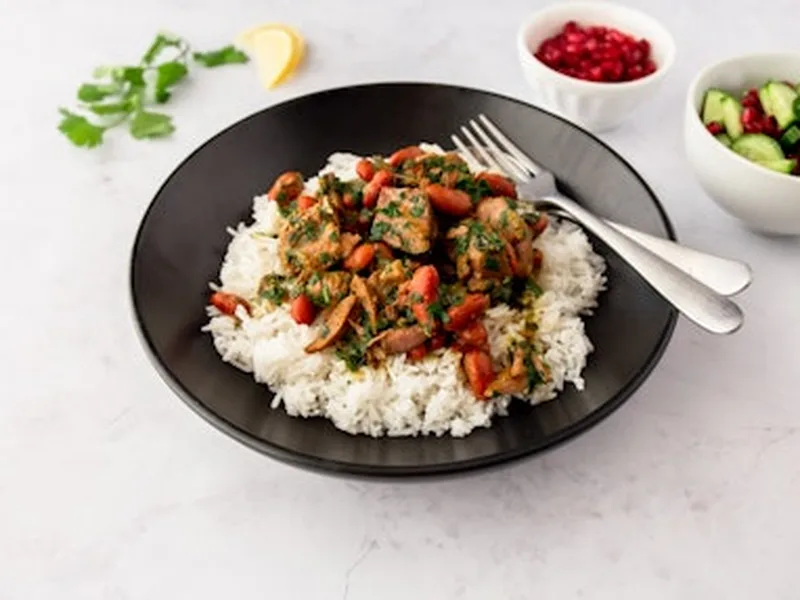 Persian Lamb Stew with Herbs and Pomegranate (Ghormeh Sabzi)