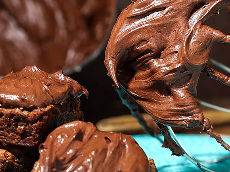 Easy 4-Ingredient Chocolate Fudge Frosting with Iced Coffee