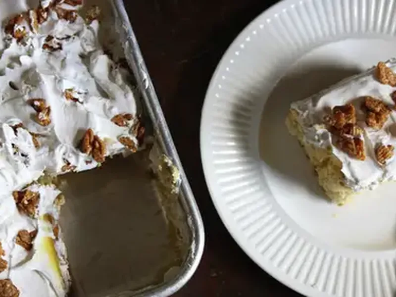 Cinnamon Toast Crunch Poke Cake with Vanilla Pudding