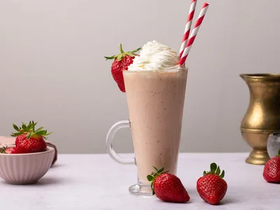 Strawberry Baileys Vodka Cocktail with Ice Cream