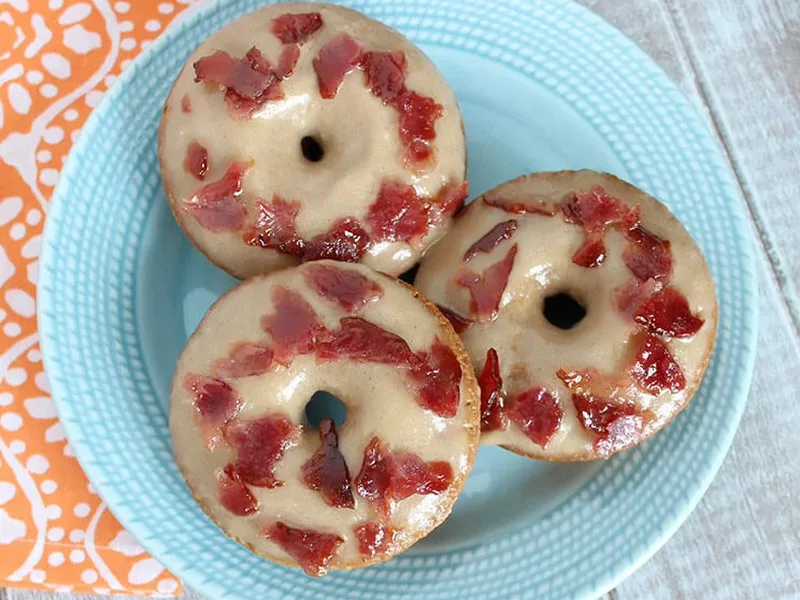 Paleo Maple Bacon Donuts with Cinnamon Glaze