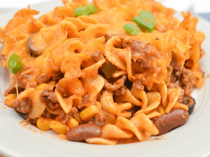 Mexican Ground Beef Noodle Casserole