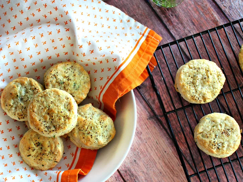 Black Pepper Chive Buttermilk Biscuits