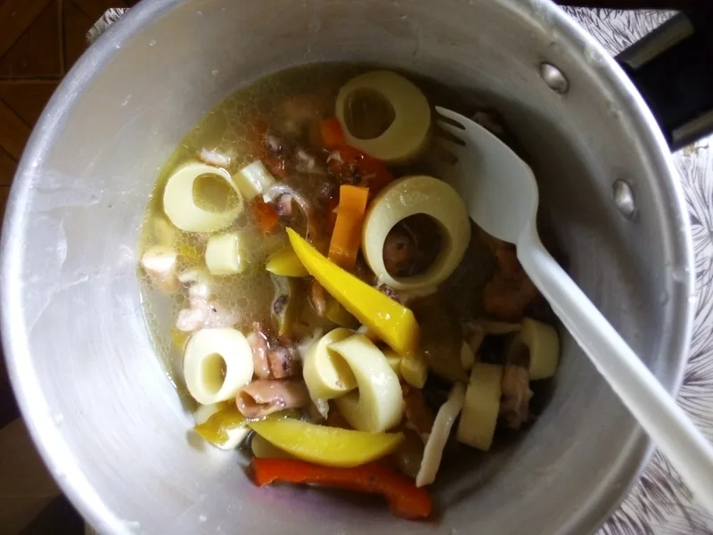 Mexican Shrimp and Octopus Soup with Pasilla