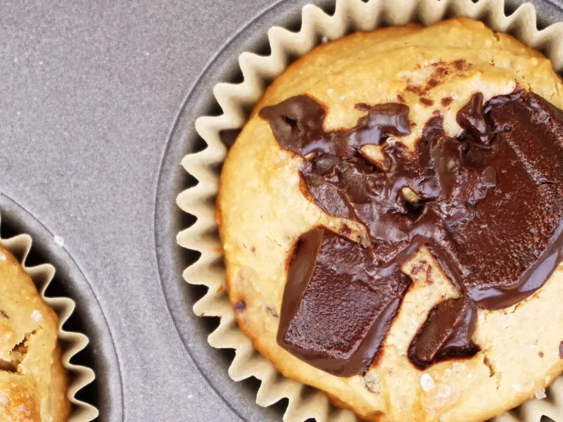 Gluten-Free Peanut Butter Chocolate Chunk Banana Muffins