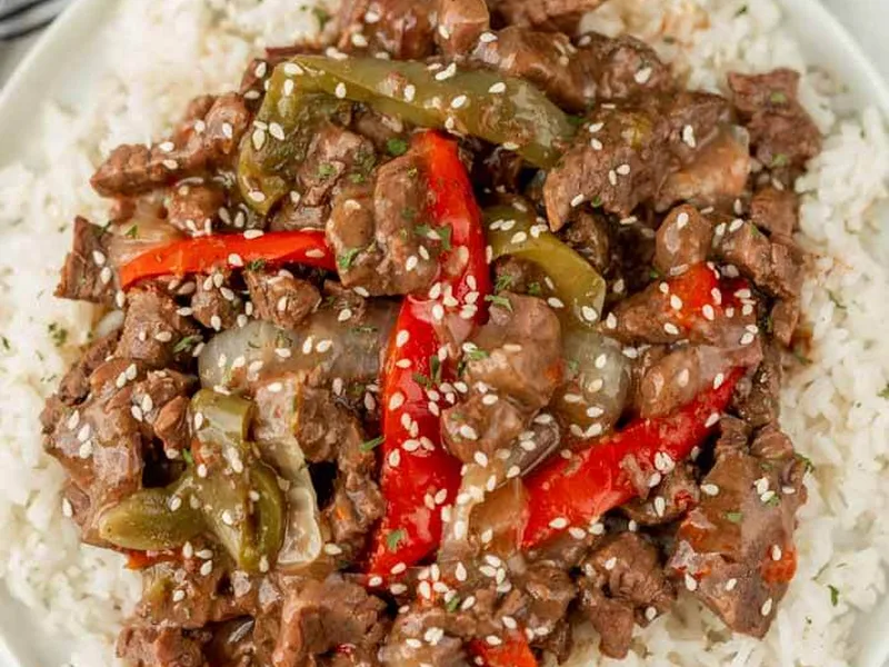 Instant Pot Chinese Pepper Steak with Tender Beef