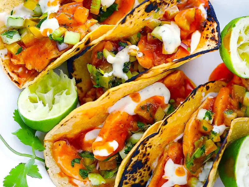 Buffalo Chicken Tacos with Celery Salsa