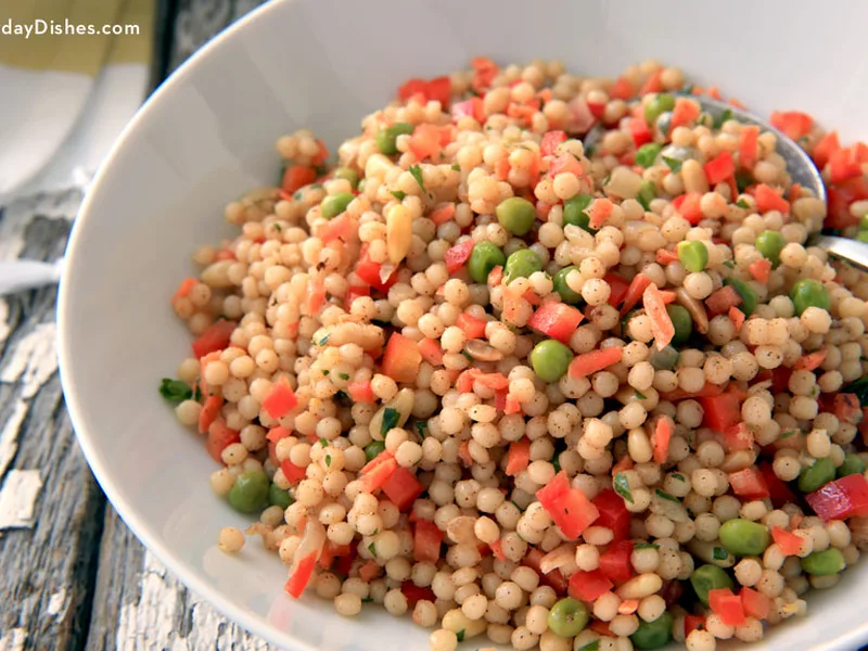 Moroccan Spiced Pearl Couscous Salad with Pine Nuts