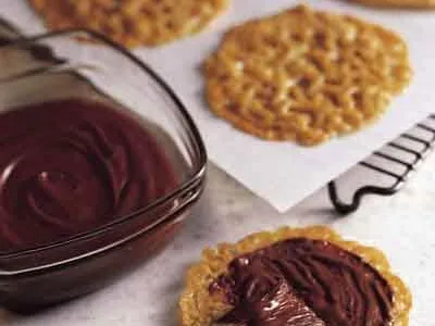 Chocolate-Topped Pecan Lace Cookies with Orange