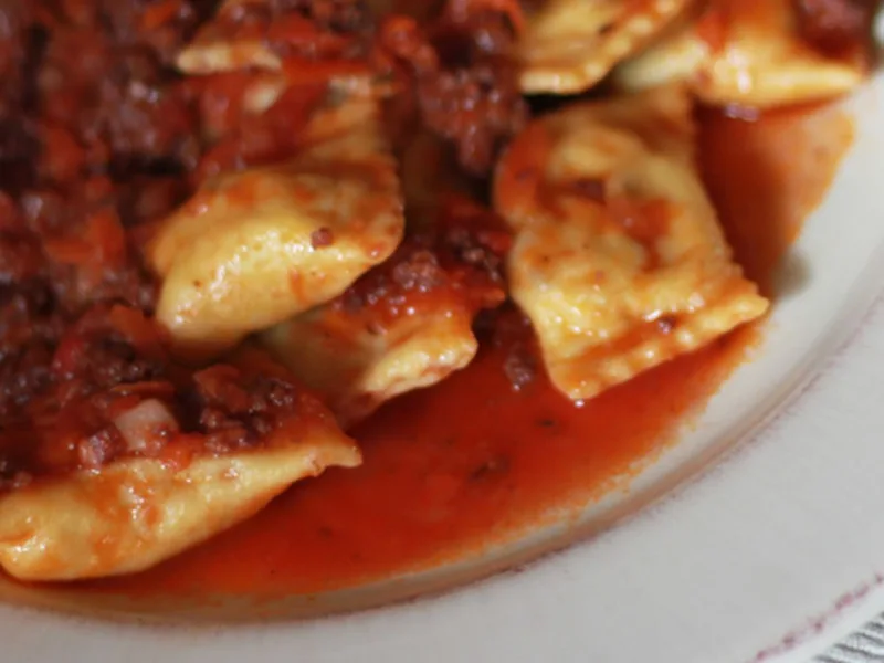 Homemade Agnolotti with Pork and Sage Butter Sauce