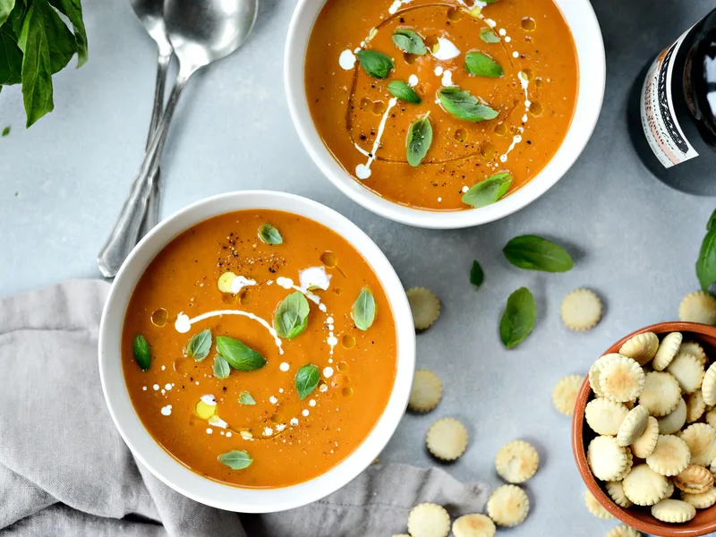 Roasted Tomato Pumpkin Soup with Smoked Paprika