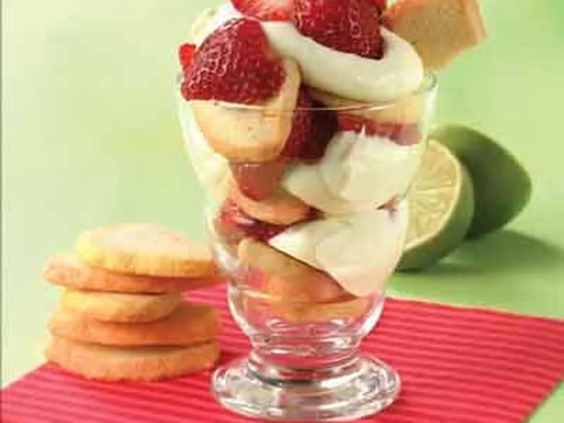 Strawberry Lime Mousse Parfaits with Citrus Cookies