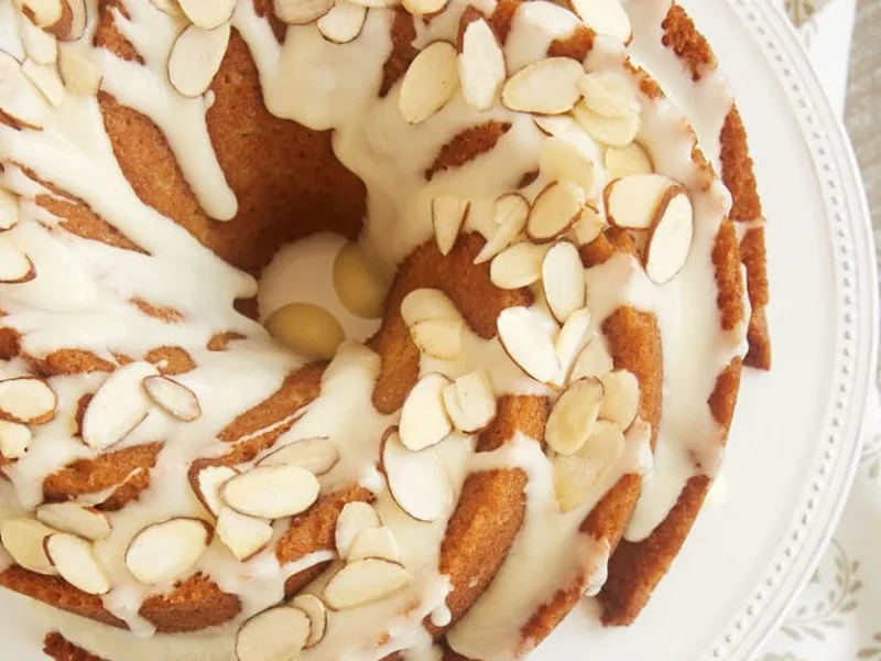 Amaretto Almond Bundt Cake with Almond Glaze