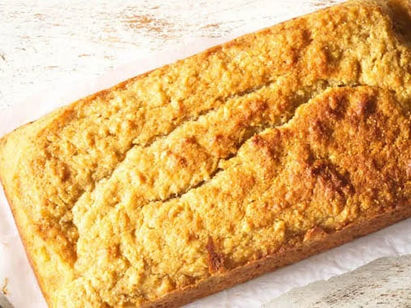 Warm Cinnamon Banana Loaf with Coconut and Wholewheat Flour