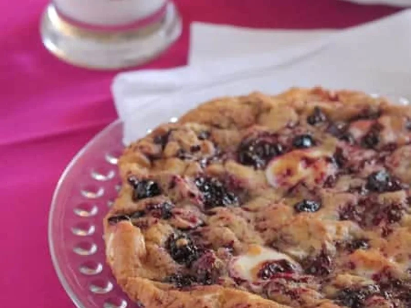 Giant Almond Berry White Chocolate Chip Cookie with Jam