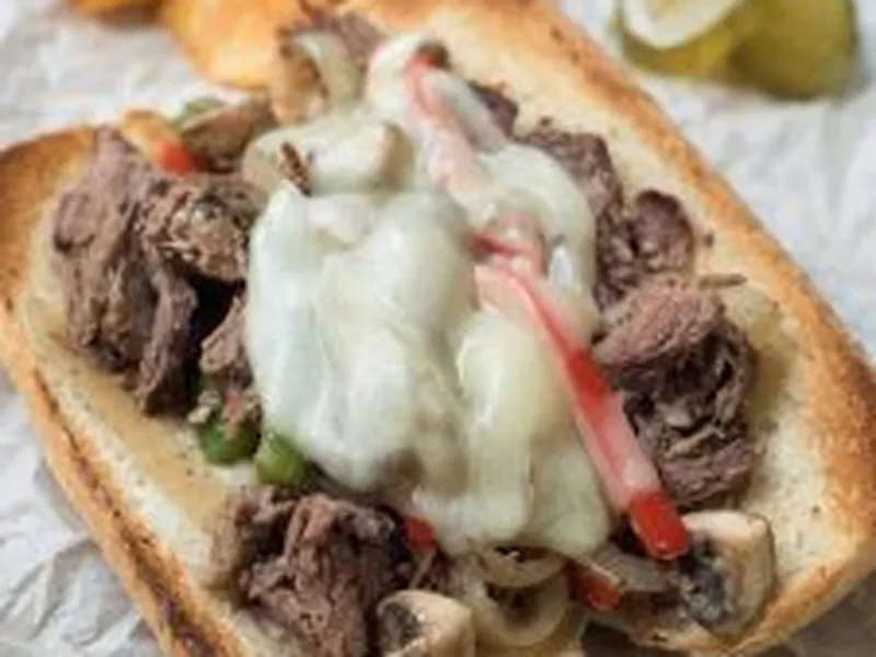 Slow Cooker Shredded Beef Sandwiches with Au Jus