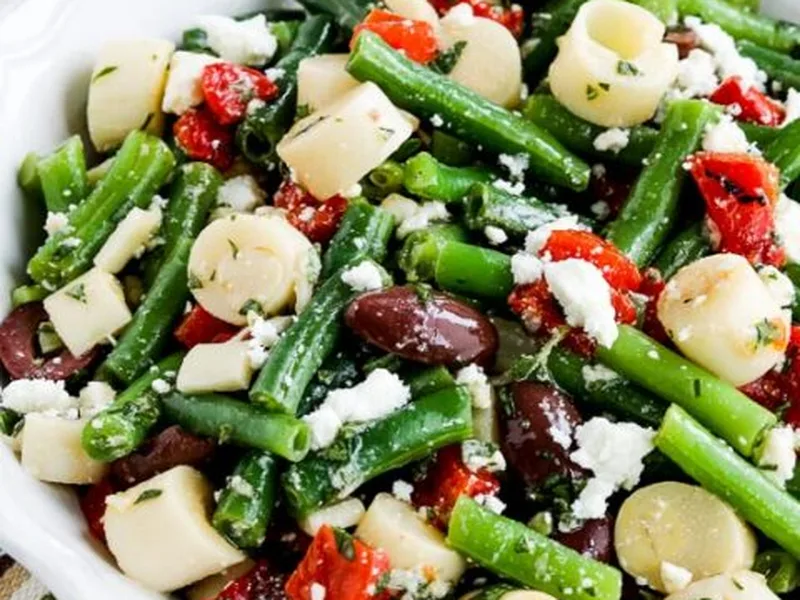 Mediterranean Green Bean Salad with Hearts of Palm and Feta