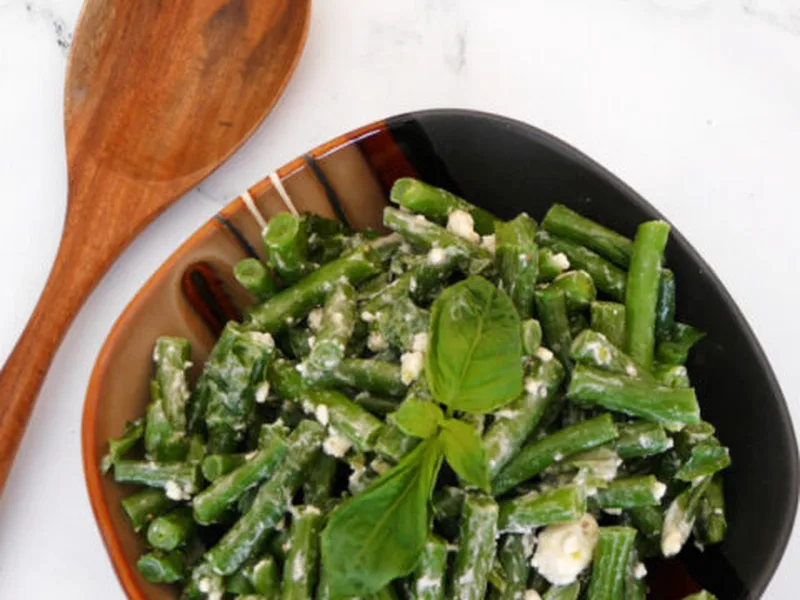 Fresh Green Bean Salad with Basil and Goat Cheese