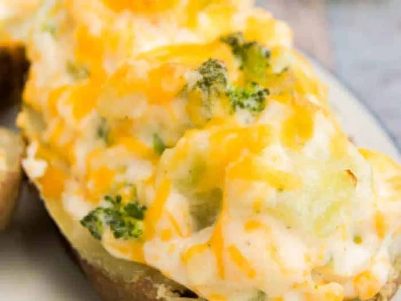 Cheesy Broccoli Ranch Twice Baked Potatoes