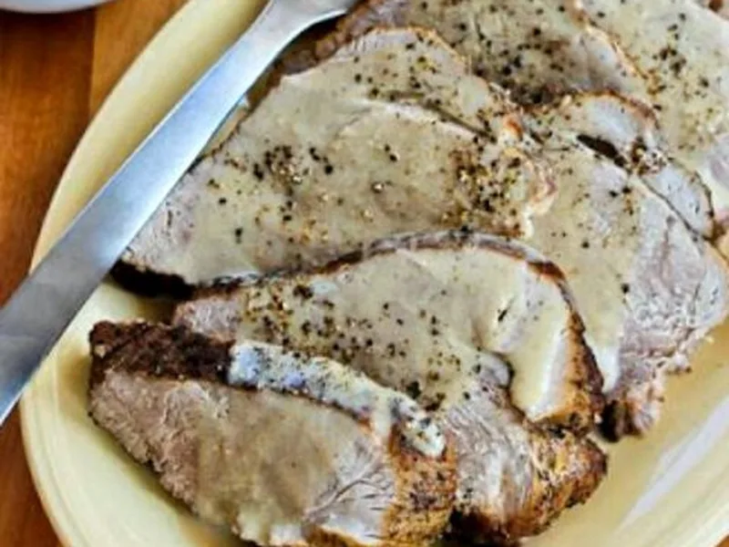 Slow Cooker Bavarian Pork Roast with Caraway Gravy