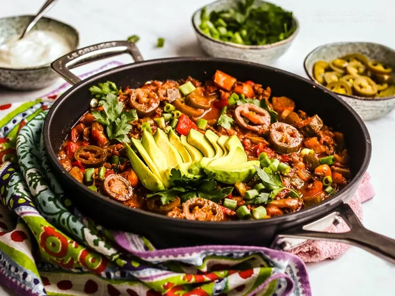 Low-Carb Beef Taco Skillet with Zucchini