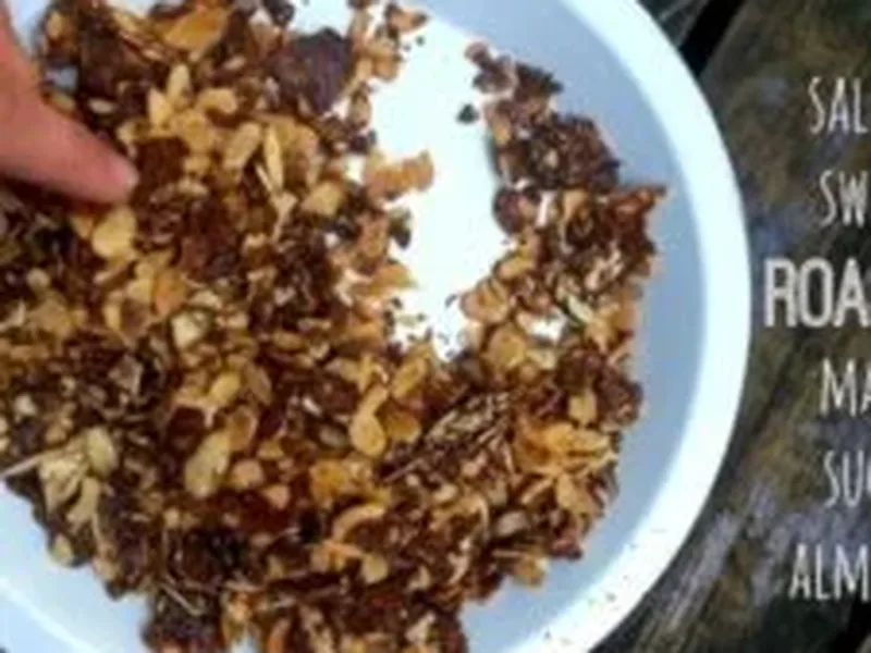 Sweet and Salty Maple Roasted Almonds with Cinnamon Spice