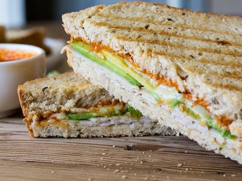 Harissa Avocado Turkey Panini with Chipotle Spread